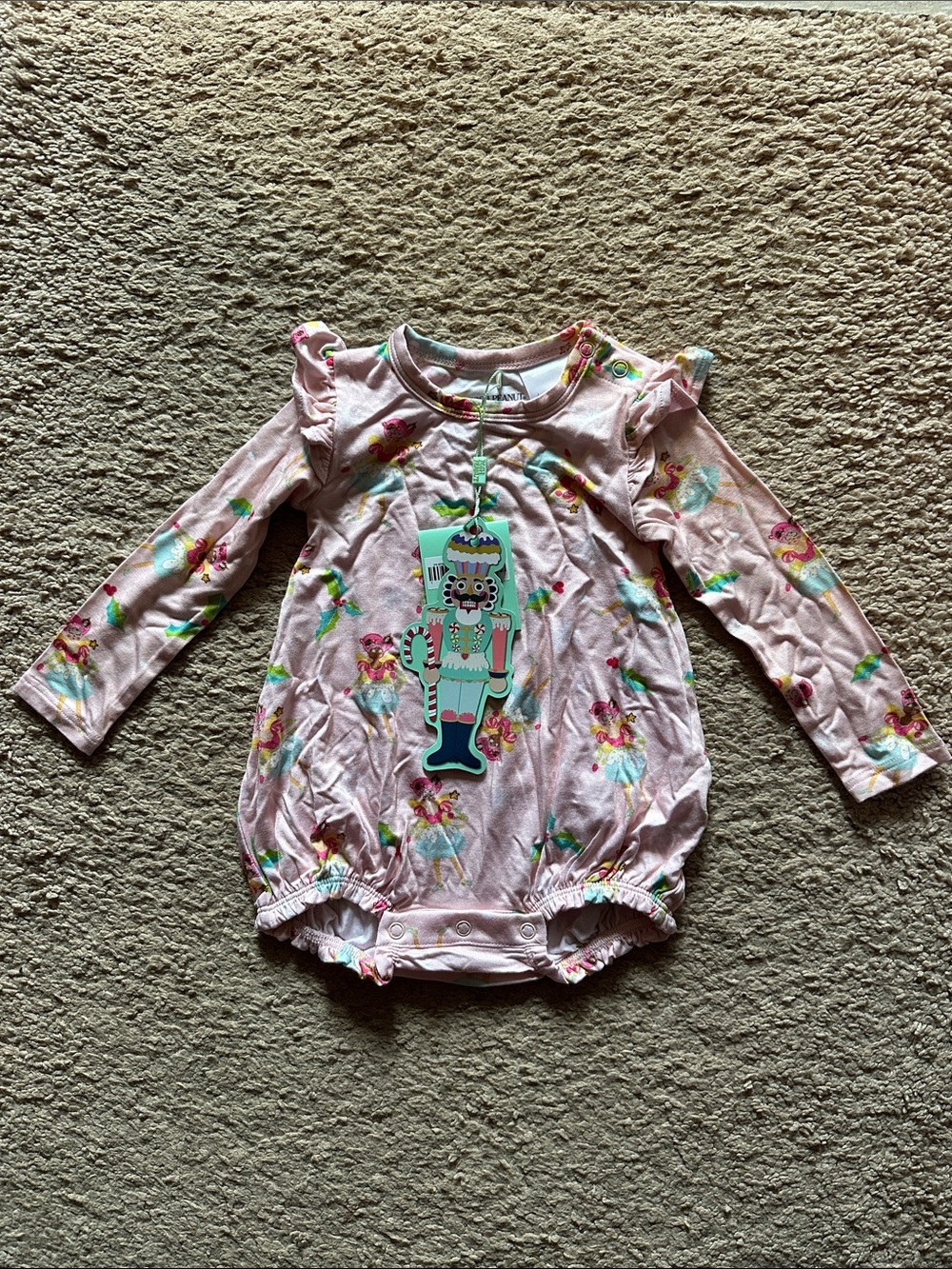 NWT Posh peanut Pink Nutcracker Long-Sleeve bubble timber size 3-6mo